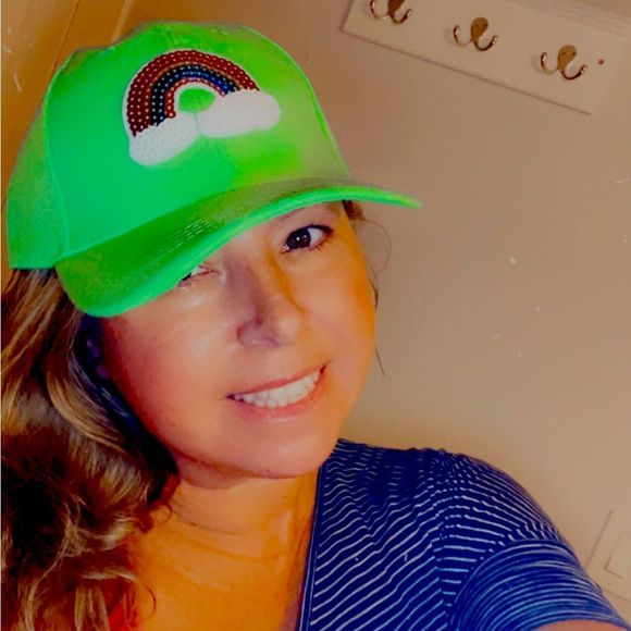 🌈 Bright Green Rainbow Baseball Cap 🌈 - Picture 12 of 14